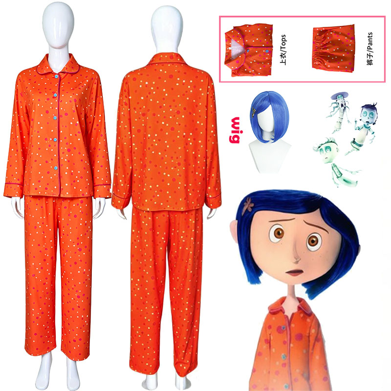 Prop For Cosplay - Movie Coraline Cosplay Pajamas Costume Orange