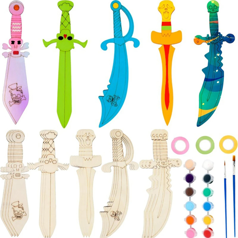 Wooden DIY Drawing Pirate Wood – Cosplay Prop Painting Bewertung und Preis