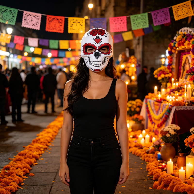 Day of the Dead Mask Colorful  – Cosplay Props Eva Foam Bewertung und Preis