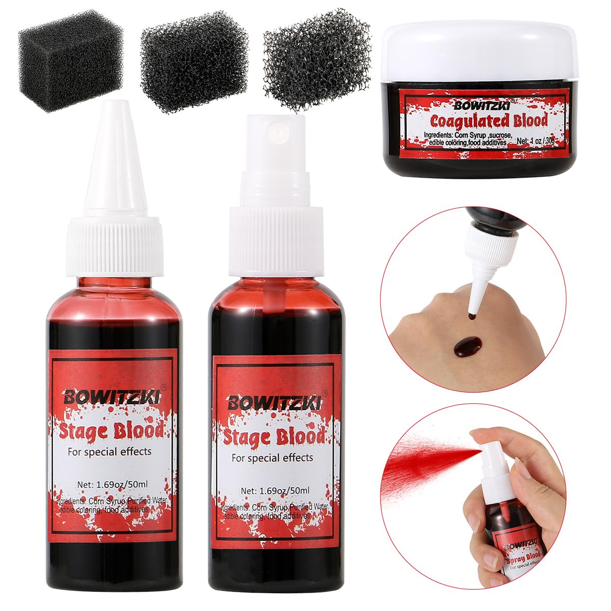 Bowitzki Fake Blood 3PCS Stage – Body Paint Sfx Bewertung und Preis