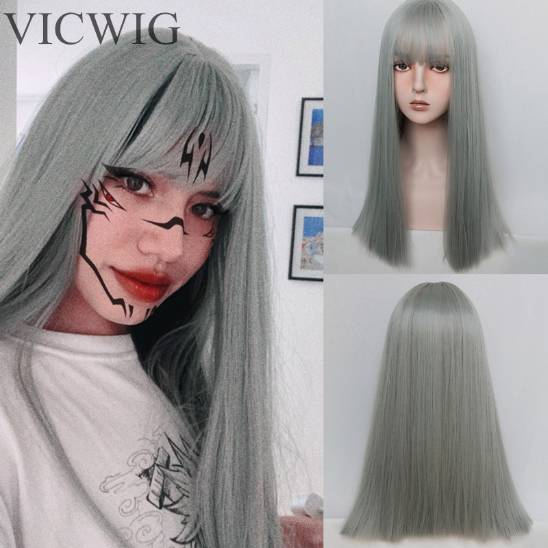 VICWIG Long Straight Synthetic – Wig Fiber Net Bewertung und Preis